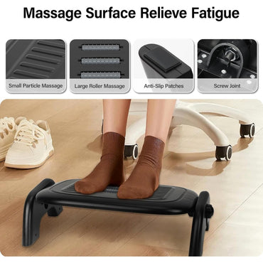Under Desk Footrest | Foot Stool with 30? Tilt Adjustment & Massage Texture | Ergonomic Desisgn - YM-525