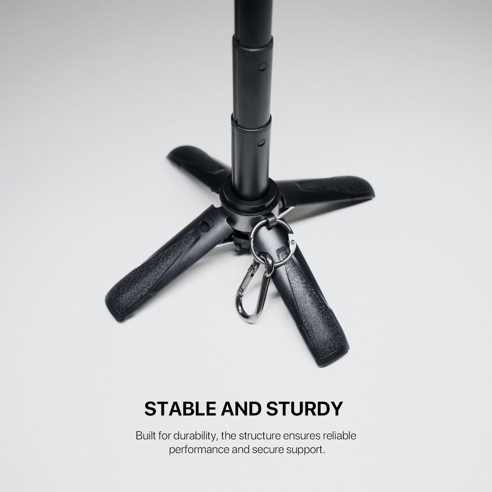 Fantech, Ss141 Selfie Stick Mini Quadripod Stand, Stable And Sturdy Design, Bluetooth Remote