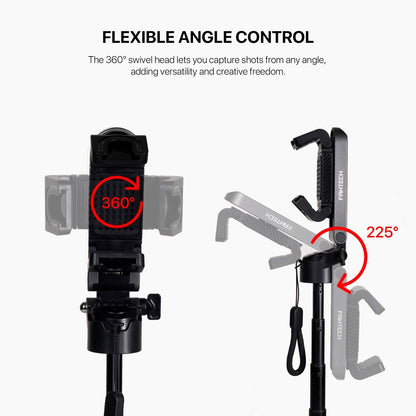 Fantech, Ss141 Selfie Stick Mini Quadripod Stand, Stable And Sturdy Design, Bluetooth Remote