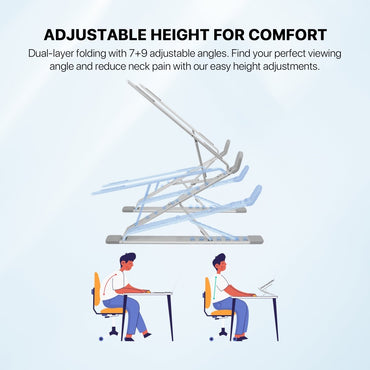 Fantech, Ns12 Stand Laptop, 16 Level Height Adjustment, Aluminum Alloy, Fits Up To 15.6' Laptops, Free Pouch Included