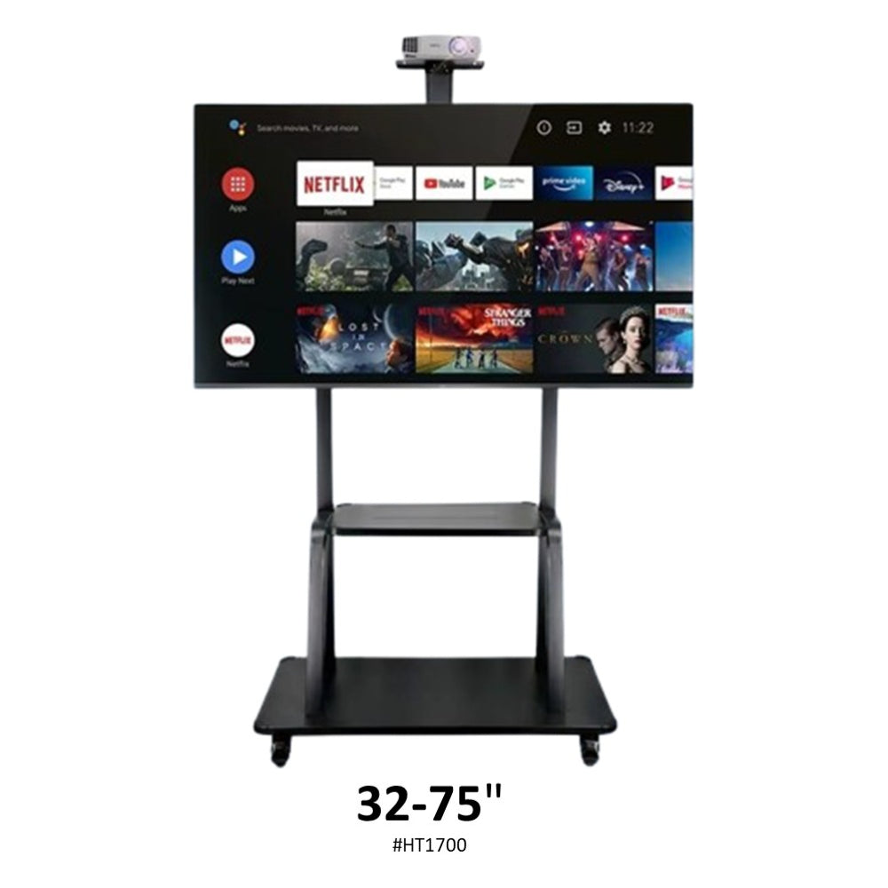 Movable Floor TV Stand - Adjustable, Fits 32 to 75 Inch Screens HT1700, STAND D90