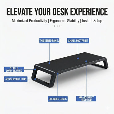 Laptop and Computer Monitor Riser Stand: (55 x 20 x 7.5 cm) MRD005 Natural Wood