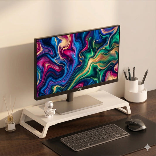 Laptop and Computer Monitor Riser Stand: (55 x 20 x 7.5 cm) MRD005 White