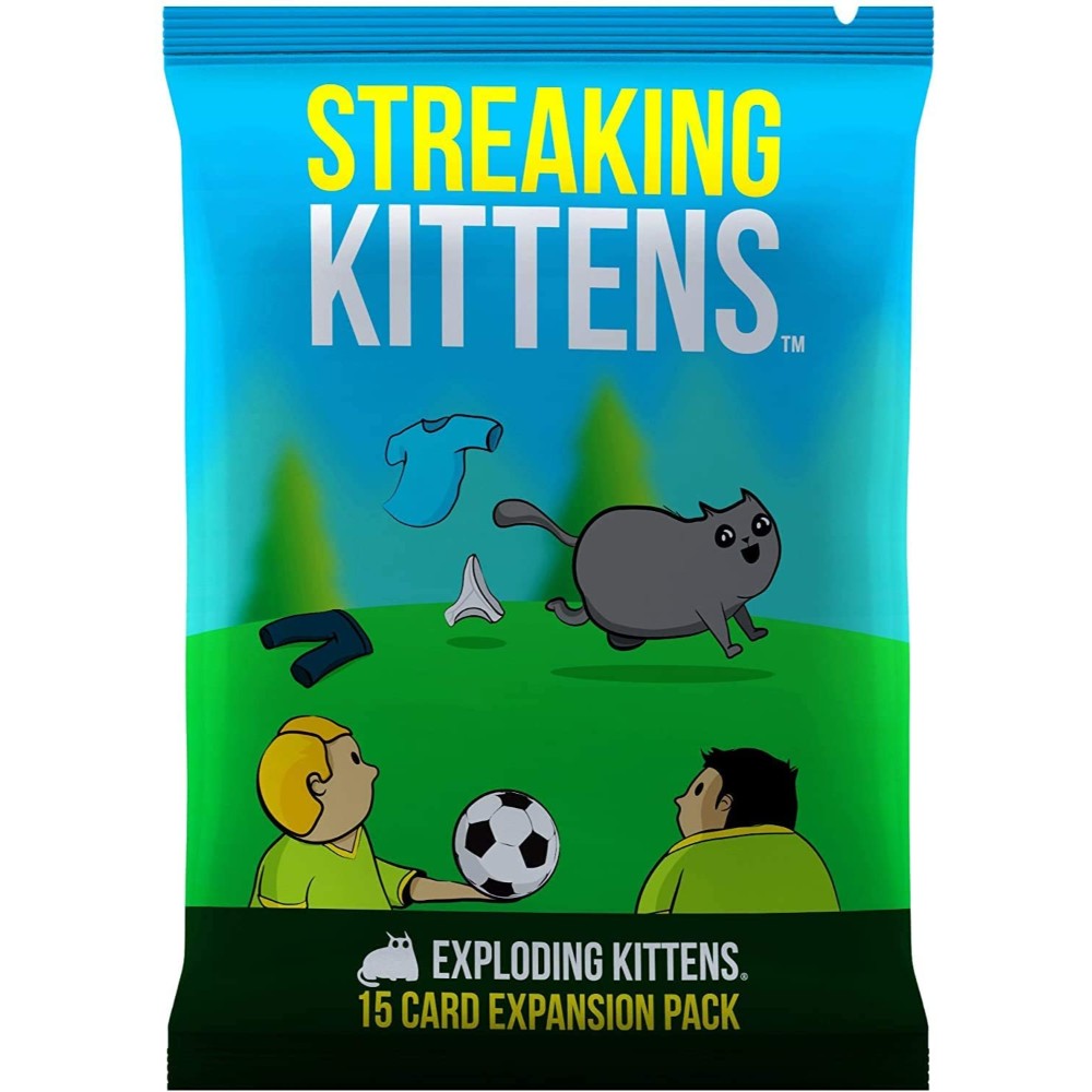 Exploding Kittens, Streaking Kittens Expansion Set - Ridiculous Russian Roulette Card Game, Easy Family-Friendly Party Games - Card Games For Adults, Teens & Kids - 15 Card Add-On