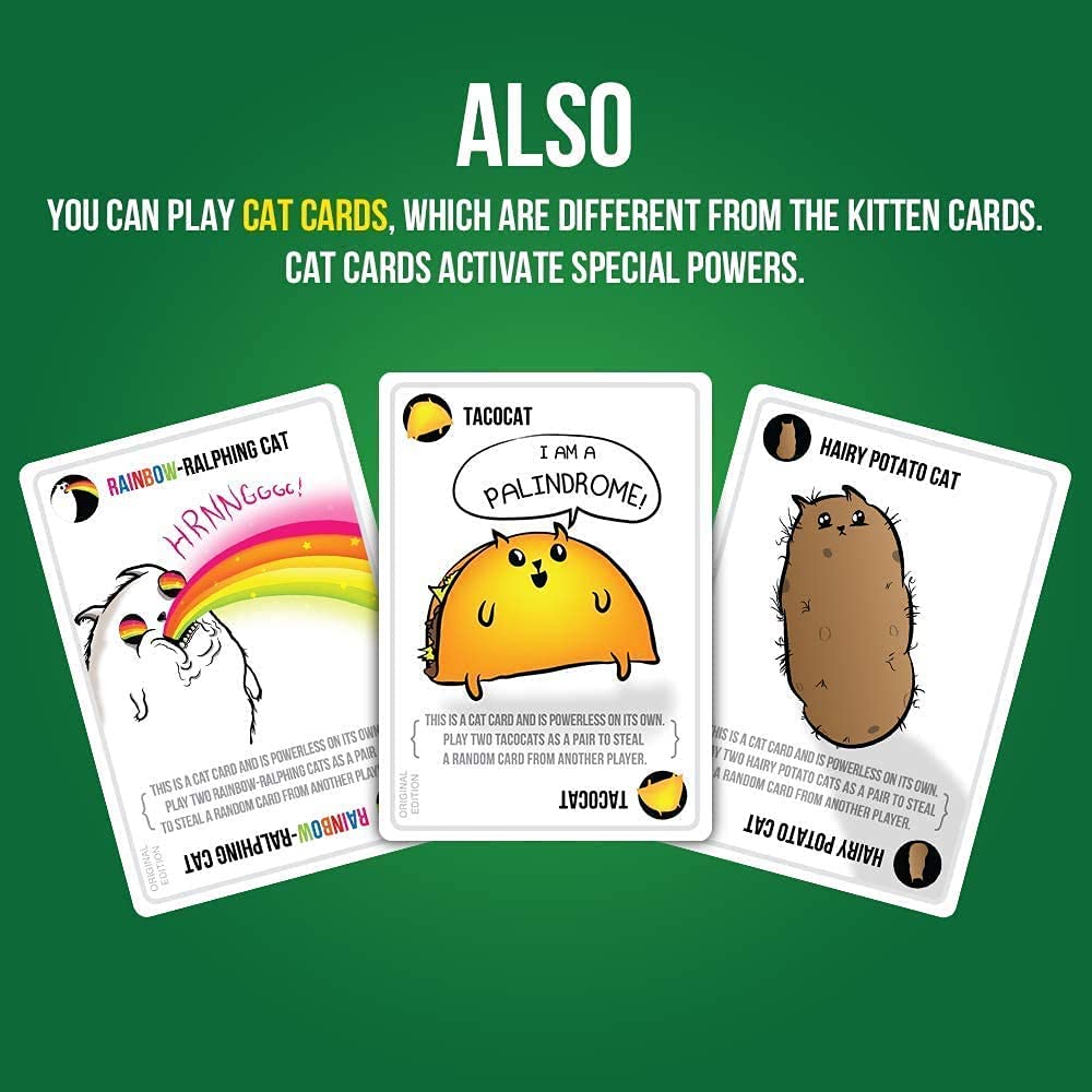 Exploding Kittens, Streaking Kittens Expansion Set - Ridiculous Russian Roulette Card Game, Easy Family-Friendly Party Games - Card Games For Adults, Teens & Kids - 15 Card Add-On