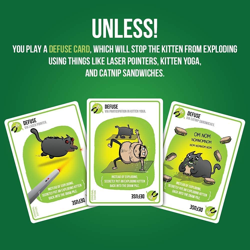 Exploding Kittens, Streaking Kittens Expansion Set - Ridiculous Russian Roulette Card Game, Easy Family-Friendly Party Games - Card Games For Adults, Teens & Kids - 15 Card Add-On
