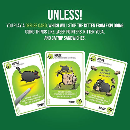 Exploding Kittens, Streaking Kittens Expansion Set - Ridiculous Russian Roulette Card Game, Easy Family-Friendly Party Games - Card Games For Adults, Teens & Kids - 15 Card Add-On