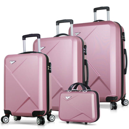 SuperSpace, Fully Lined and Expandable Travel suitcase Hard Cover 4 wheels Luggage 4 Piece Set, Available in Different Colors