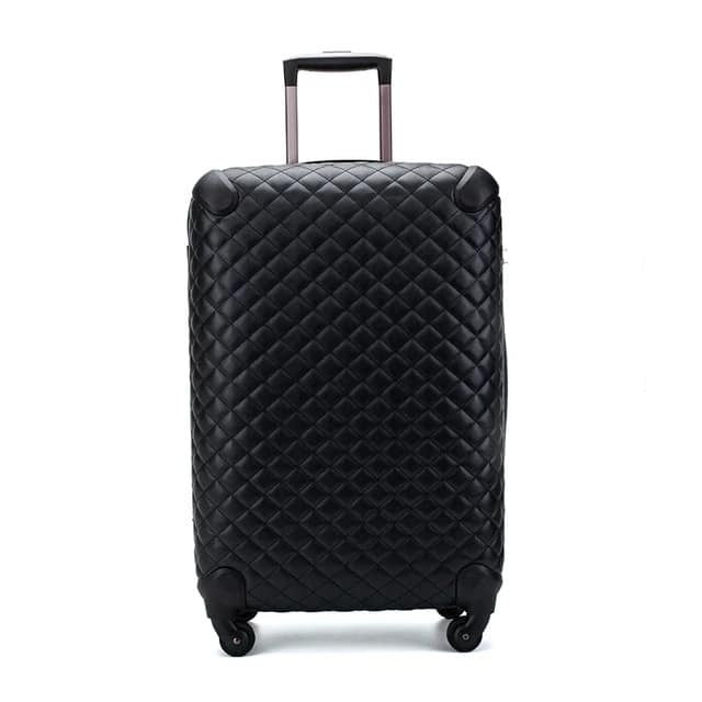 SwissBrand, Leather and Expandable Travel Bags Suitcase Hard Cover 4 wheels Luggage 4 Piece Set Black