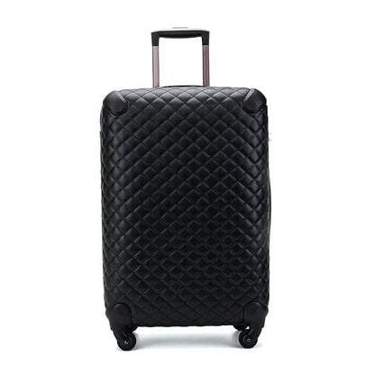 SwissBrand, Leather and Expandable Travel Bags Suitcase Hard Cover 4 wheels Luggage 4 Piece Set Black