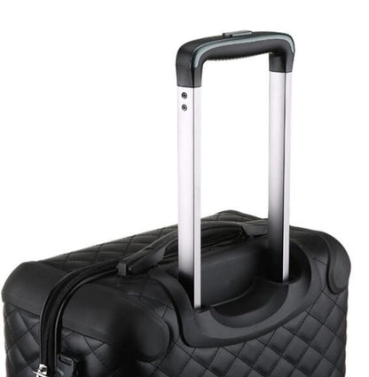 SwissBrand, Leather and Expandable Travel Bags Suitcase Hard Cover 4 wheels Luggage 4 Piece Set Black