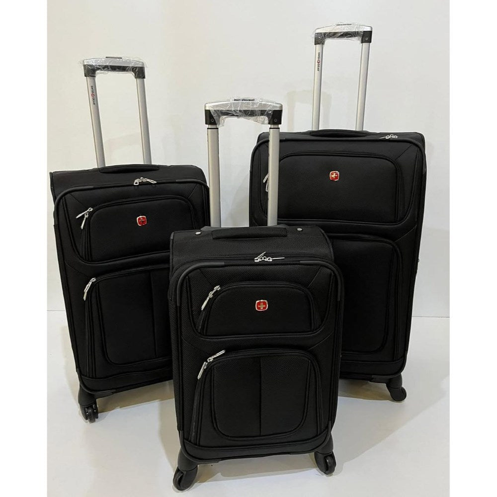 Swiss Gear, Softside Expandable Luggage, Black, 3-Piece Set (21/25/29)