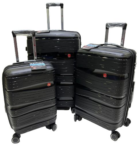 Swiss Gear, Luggage Collection Lightweight Durable Hardside 4-Wheel Spinner Travel Suitcase Bags, 3-Piece Set (20', 24', & 28'), Available in Different Colors