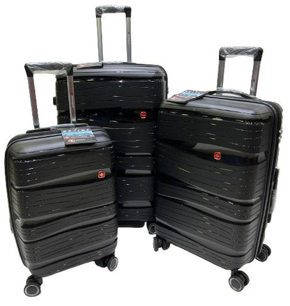 Swiss Gear, Luggage Collection Lightweight Durable Hardside 4-Wheel Spinner Travel Suitcase Bags, 3-Piece Set (20', 24', & 28'), Available in Different Colors