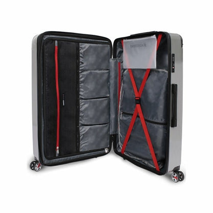 Swisstech, Polycarbonate And Expandable Travel Bags Suitcase Hard Cover 4 Wheels Luggage 3 Piece Set, Available in Different Colors