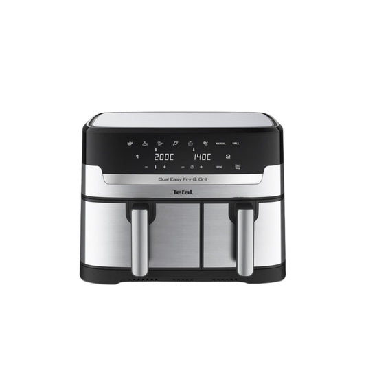 Tefal Dual Easy Fry & Grill, 2700W - Black - SS, 8.3L-6P, 50Hz, TEF-EY905D10