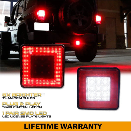 LED Towing Hitch Cover - Tail, Brake & Reverse Light for 2' Hitch