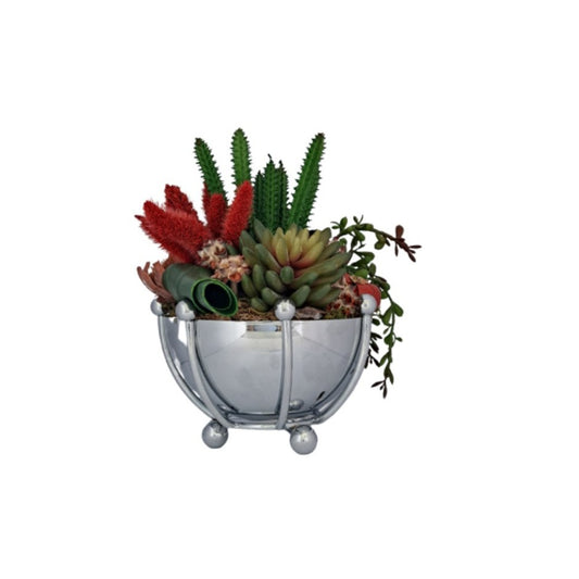 Sukulent, Vase Sukulent Plant Small Round Stainless Steel Vase With Base, Tur-6100