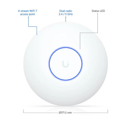 Ubiquiti, Networks Unifi Compact, Ceiling-Mounted Wifi 7 Ap With 4 Spatial Streams And 2.5 Gbe Uplink.