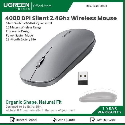 Ugreen, 4000 Dpi Silent 2.4Ghz Wireless Mouse Ugreen Mu001 - 90373