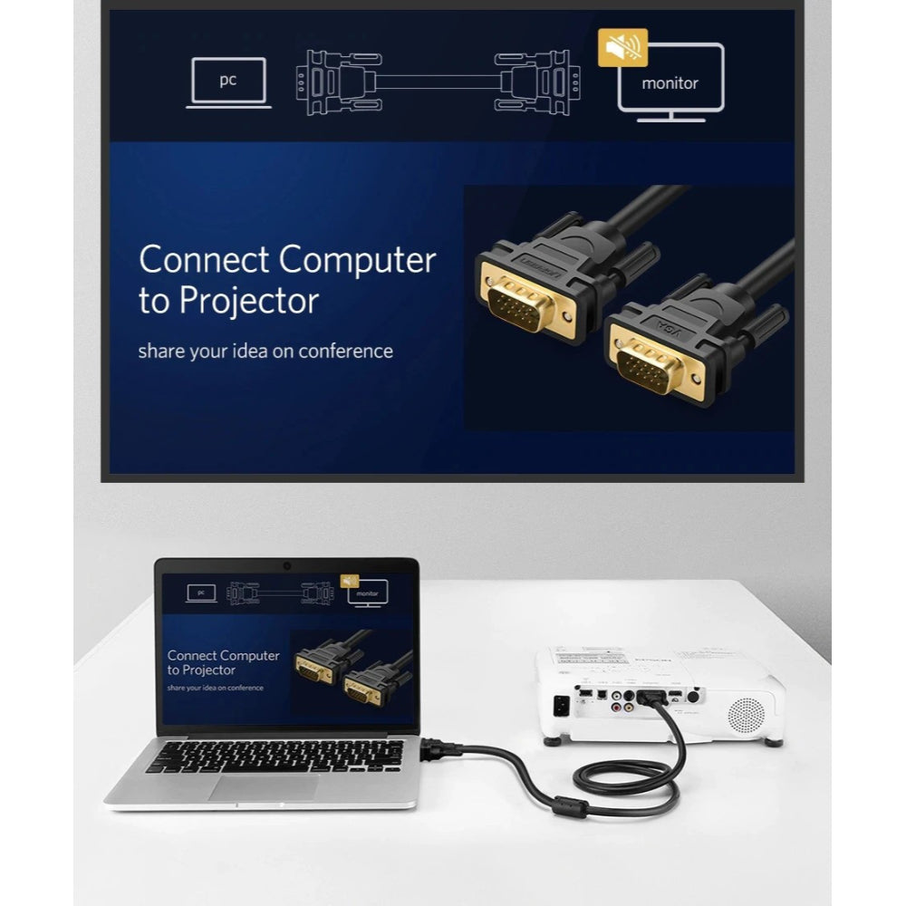 UGREEN Full HD, VGA Male to Male 1.5M Cable gold-plated VG101 11630