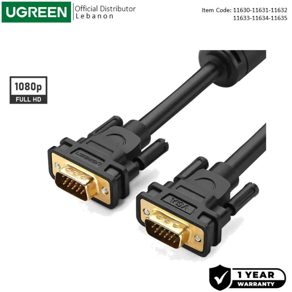 UGREEN Full HD, VGA Male to Male 1.5M Cable gold-plated VG101 11630
