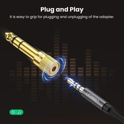 Ugreen, 6.5Mm Male To 3.5Mm Female Adapter, Gold Plated Connector - 20503