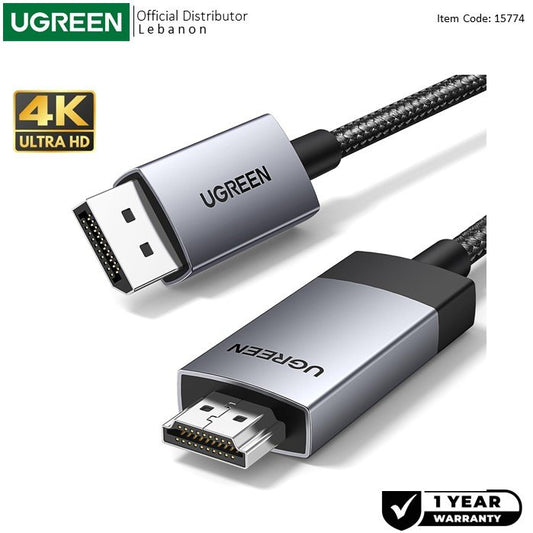 Ugreen, Display Port Male To Hdmi Male 4K Cable - Dp119 15774