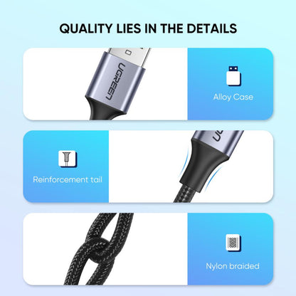UGREEN USB-A to USB-C 3M Braided Cable & Aluminum Body, Fast Charge - US288 60408