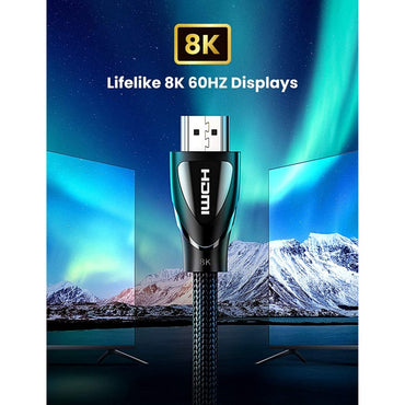Ugreen, 8K Hdmi 2.1 Male To Male Braided Cable, Stable & Ultra-Fast Connection, Available In 2M - Hd140 80403