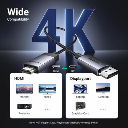 Ugreen, Display Port Male To Hdmi Male 4K Cable - Dp119 25491