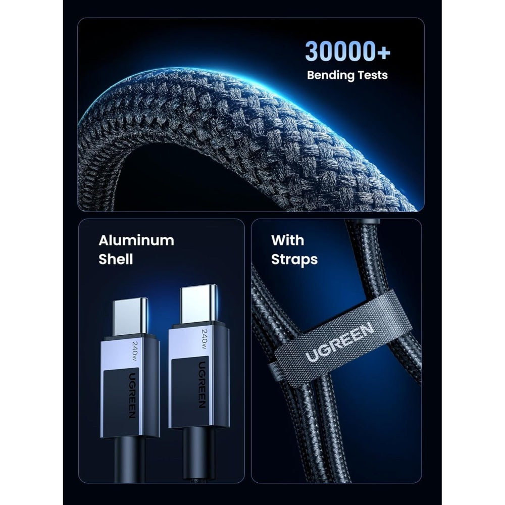 Ugreen, Usb-C To Usb-C 240W Braided Cable & Aluminum Body - L513 45067 45068, Available in Different Sizes