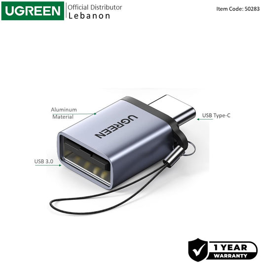 Ugreen, Otg Cable Adapter From Usb-C 3.1 Male To Usb-A 3.0 Female, Aluminum Material - Us270 50283