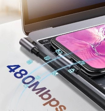 Ugreen, Usb-C To Angled Usb-C Pd60W Braided Cable & Aluminum Body, Fast Charge, 2M, 3M - Us255 50125 80714