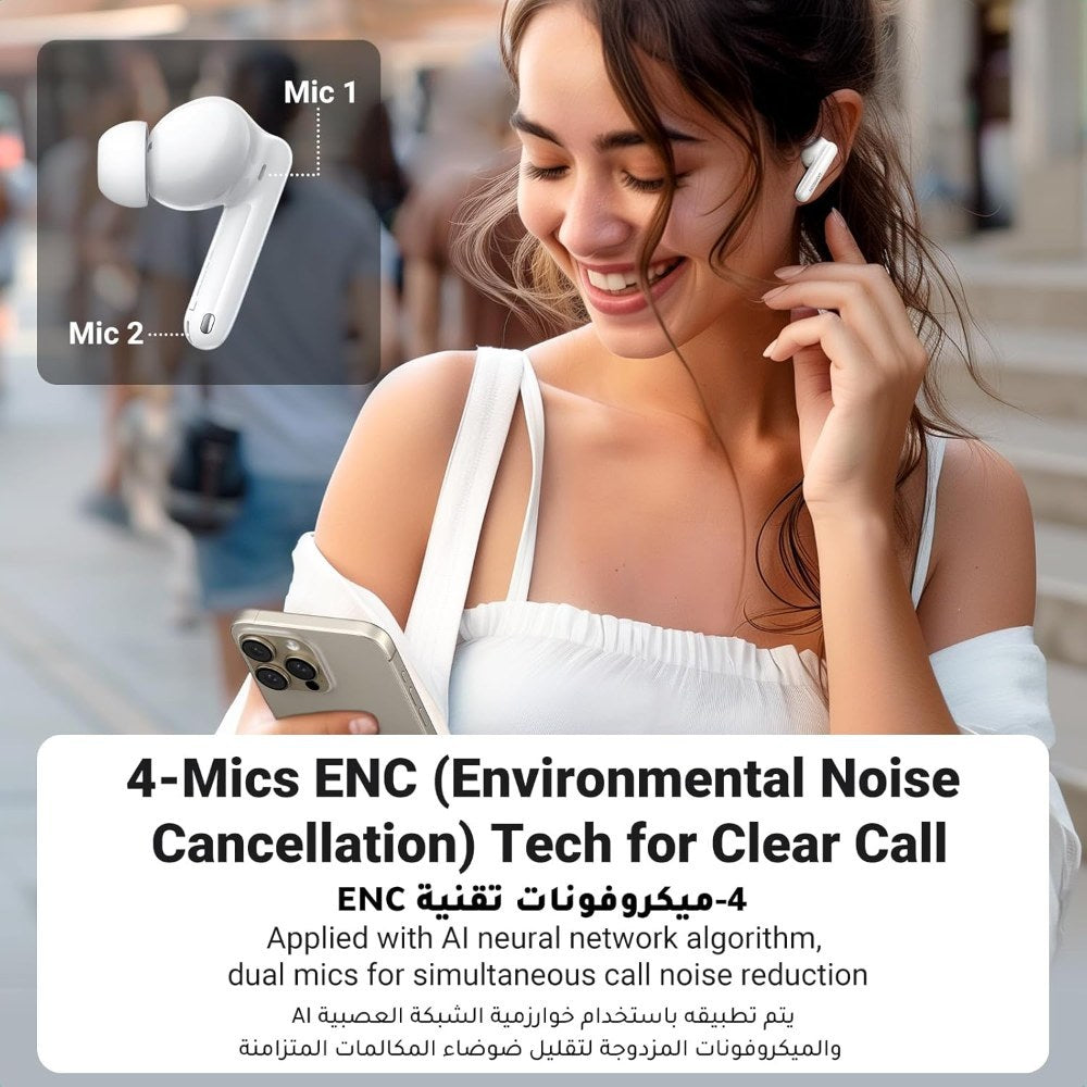Ugreen, Hitune T3 Pro Bluetooth 5.4 Earbuds, Active Noise Cancellation Earphones, 4 Mics, 30 Hours Play Time - Ws206 35725