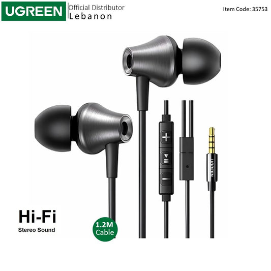 Ugreen, 3.5Mm Earbuds, Wired Earphones With Microphone And Volume Control, Noise Isolation, Powerful Bass - Ep105 35753