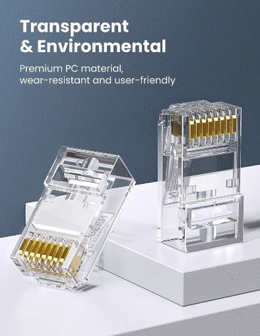 Ugreen, Cat6 Rj45 Unshielded Ethernet Connector, Set 100Pcs Cat6 Shielded Crystal Head Rj45 - Nw120 60558