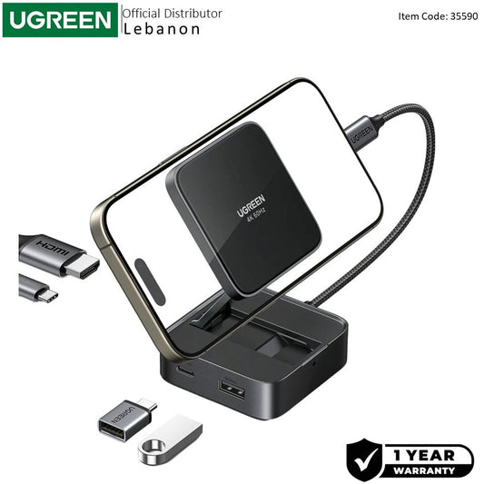 Ugreen, 4-In-1 Usb-C Hub ? 4K@60Hz Hdmi, 100W Pd, Foldable Stand - Cm801 35590