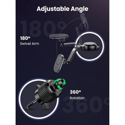 Ugreen, 2-In-1 Magnetic Wireless Car Charger ? 15W Fast Charging, Dashboard & Air Vent Mount - Cd345 15120