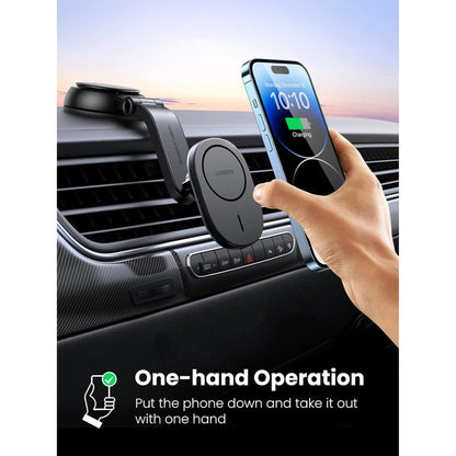 Ugreen, 2-In-1 Magnetic Wireless Car Charger ? 15W Fast Charging, Dashboard & Air Vent Mount - Cd345 15120