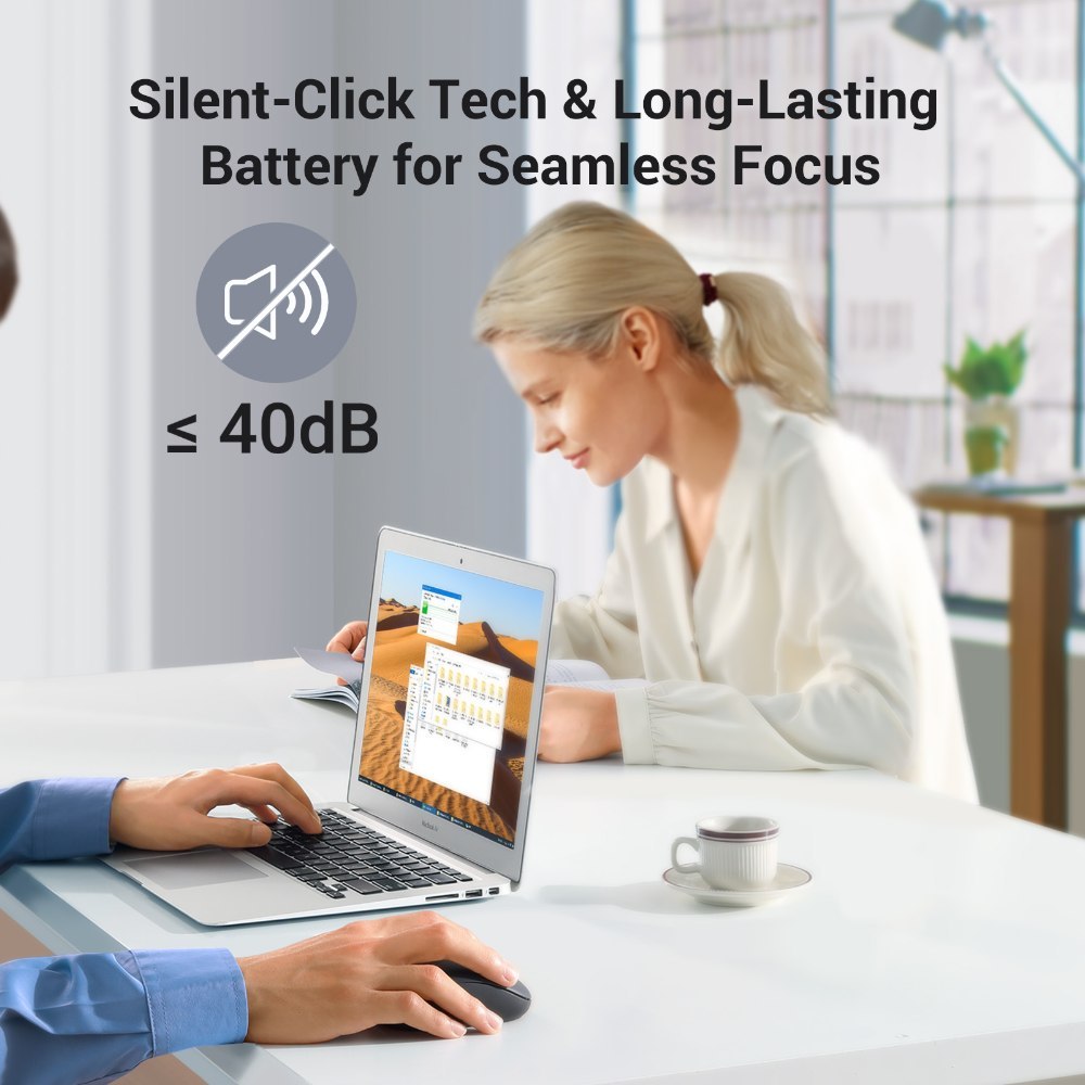 Ugreen, Bluetooth & Silent Wireless Mouse, 1600 Dpi, 6 Buttons, Long Battery Life - M332 65775