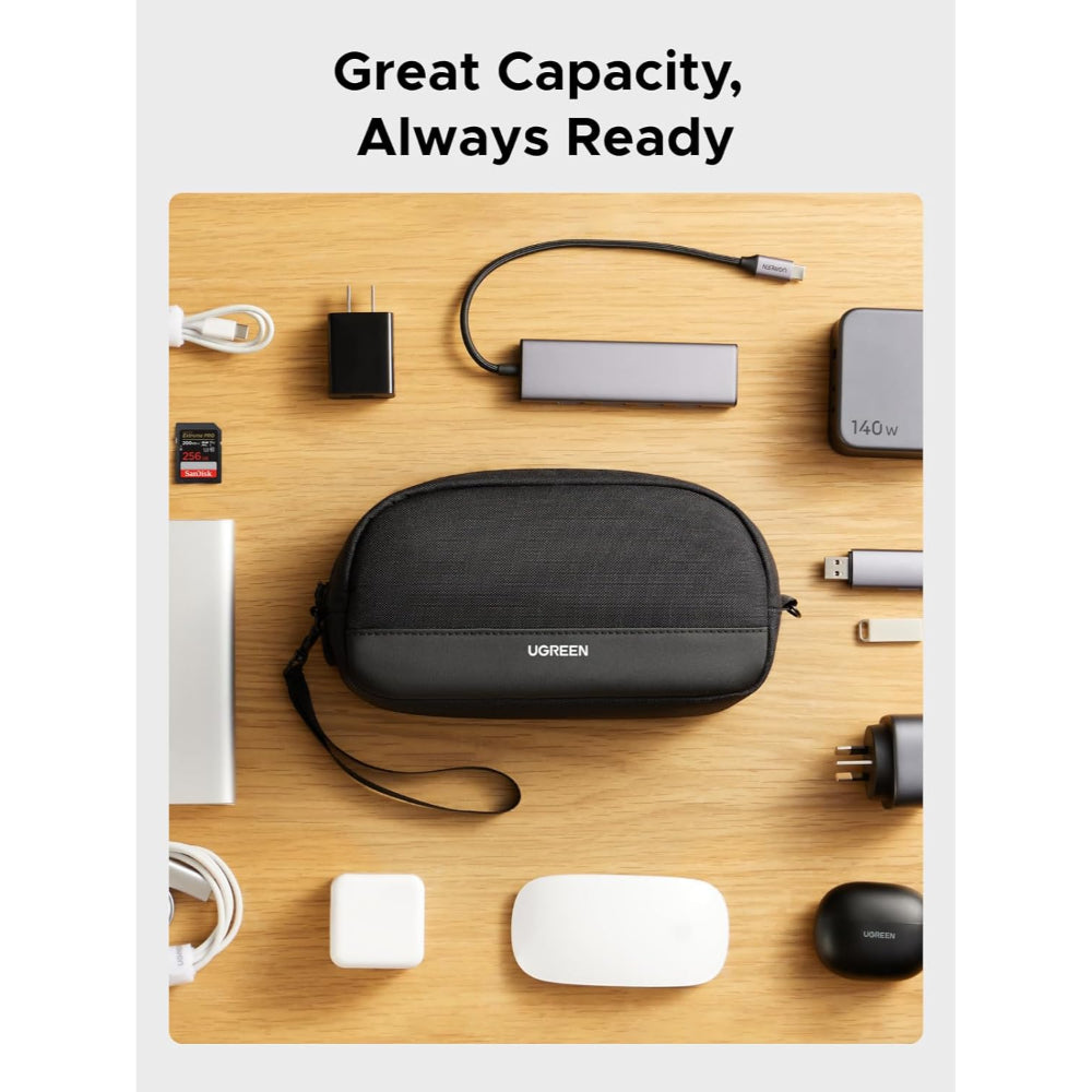 UGREEN Premium Water-Resistant Electronics Travel Organizer Luxury Tech EDC Pouch - LP930 65555