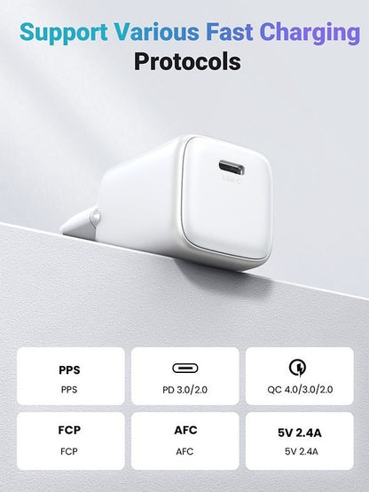 Ugreen, 30W Gan Tech Chip, Smart & Fast Charger For Phones, Tablets, Ipads & Macbook Air - X513 55531 65007 65011 65009 65010, Available in Different Colors
