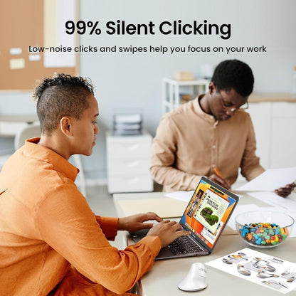 Ugreen, Vertical Mouse, Dual Mode Bluetooth & Wireless Mouse, Silent Click, 4000Dpi - Mu008 25444 45759
