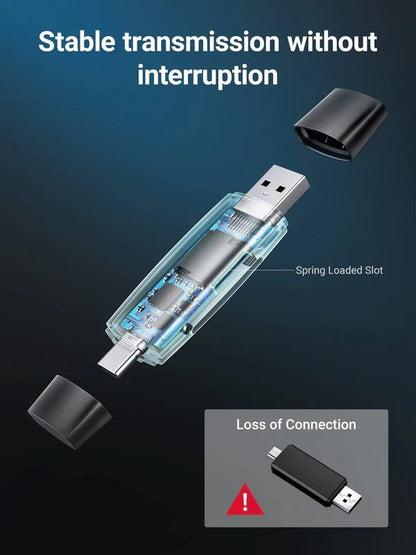 Ugreen, 2-In-1 Usb 3.0 & Usb-C Sd Card Reader ? High-Speed Dual Card Transfer, Compact - Cm304 80191