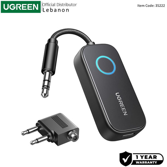 Ugreen, Bluetooth 5.2 Transmitter & Receiver ? Long Battery Life, Dual Pairing, Wireless Audio - Cm672 35222A