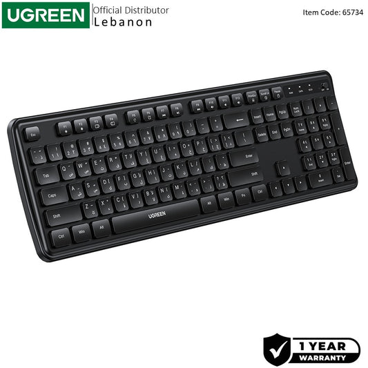 Ugreen, Wireless Keyboard Ultra-Quiet, Ergonomic, And Spill-Resistant Design For Home & Office Efficiency Eng/Arabic - K331 65734