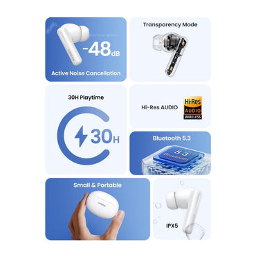 UGREEN, Hitune T6S Tws Hybrid Active Noise Cancellation (Anc) Earbuds ? Premium Sound & Noise Cancellation - Ws205 45585