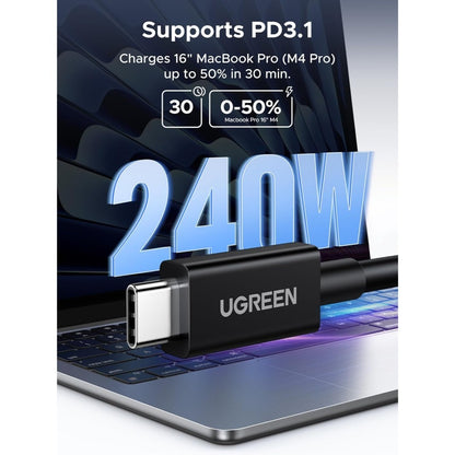 Ugreen, Intel Certified Thunderbolt 5 USB-C Male to Male Cable Support 16K Display, 240W with 120Gbps Data Transfer - L703 45996