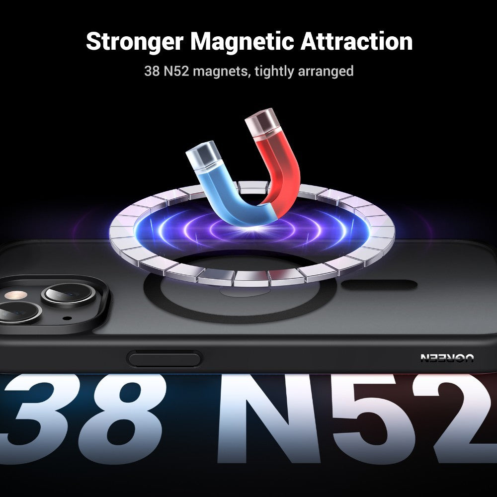 Ugreen, Black Frame Frosted Back Plate Magnetic Protective Case For Iphone 17 - 95693 85101 85605